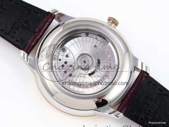 0416 QuickDry De Ville Date RG MKF 1:1 Best Edition Brown Textured Dial Diamonds Marker on Brown Leather Strap A 7747